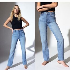 DYNAMITE Irina Straight Leg Jeans 28 Classic Blue Denim High Rise